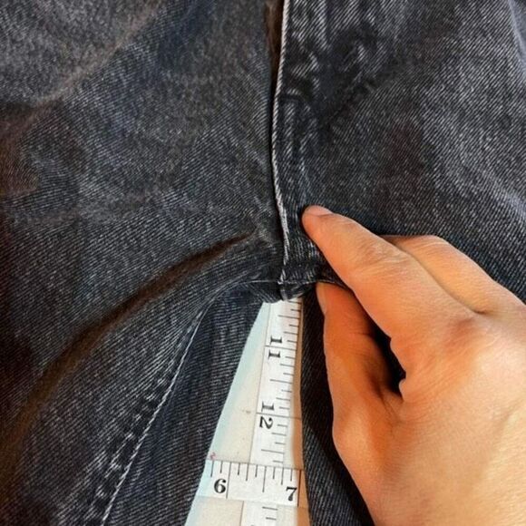 Re/Done Women's Whiskered Cotton Blended Straight Jeans Black Size 26 - Picture 8 of 9